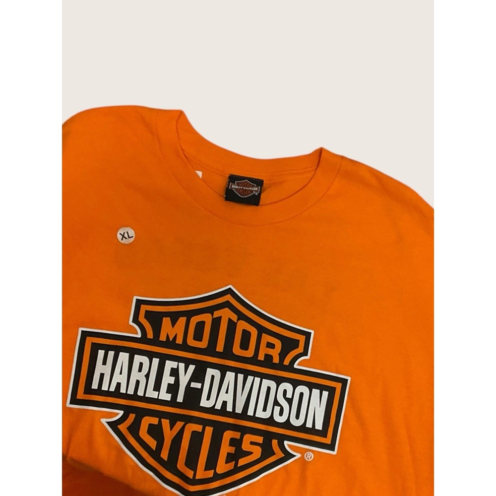 New Harley Davidson LAS VEGAS Nevada Orange T-Shirt Men's XL Front Back Logo